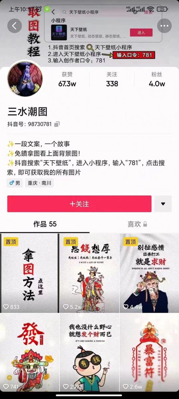 国潮壁纸变现项目,新手可操作日赚200+【素材+软件+教程】-第一资源库