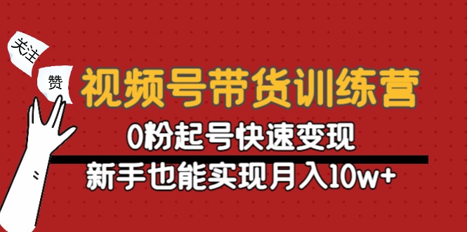 视频号带货训练营:0粉起号快速变现,新手也能实现月入10w+-第一资源库