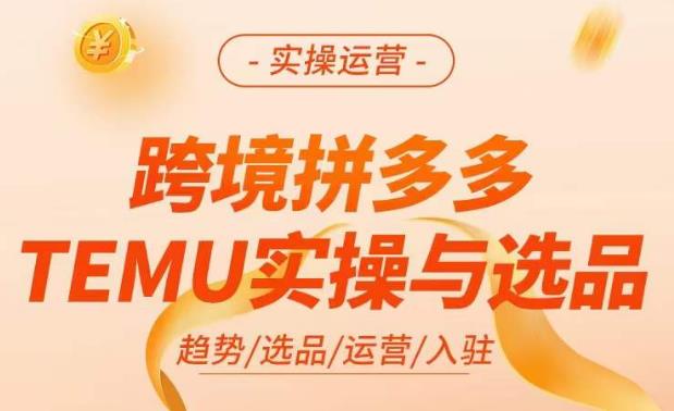 跨境拼多多TEMU实操与选品,掌握平台运营方法技巧,选品避坑12条标准,爆款的底层思路等-第一资源库