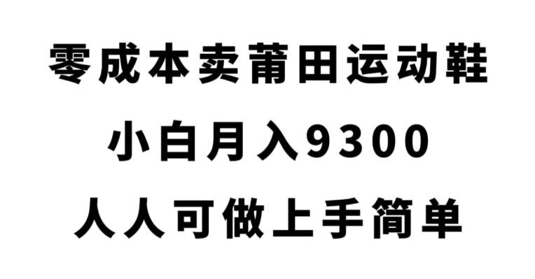 零成本卖莆田运动鞋,小白月入9300,人人可做上手简单【揭秘】-第一资源库