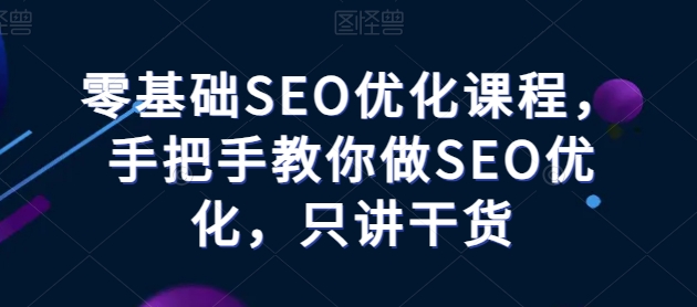 零基础SEO优化课程,手把手教你做SEO优化,只讲干货-第一资源库
