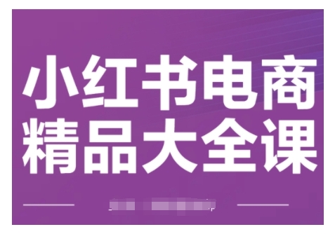 小红书电商精品大全课,快速掌握小红书运营技巧,实现精准引流与爆单目标,轻松玩转小红书电商(更新2月)-第一资源库