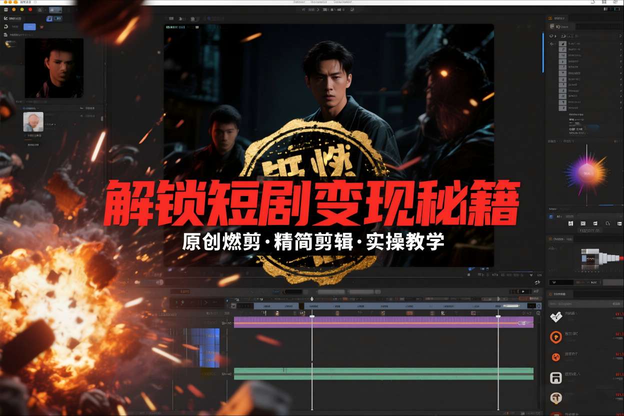 短剧拉新之原创燃剪精简剪辑实操课，解锁短剧变现秘籍-第一资源库