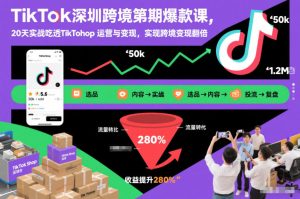 TikTok深圳跨境第2期爆款课,20天实战吃透TikTok Shop运营与变现,实现跨境变现翻倍-第一资源库