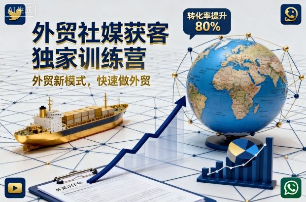外贸社媒获客独家训练营，外贸新模式，快速做外贸（更新26年2月）-第一资源库