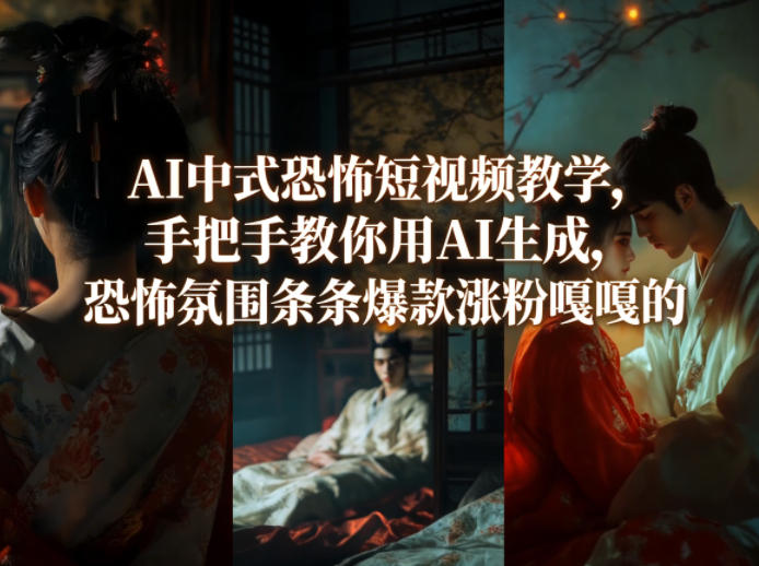 AI中式恐怖短视频教学，手把手教你用AI生成，恐怖氛围条条爆款涨粉嘎嘎的-第一资源库
