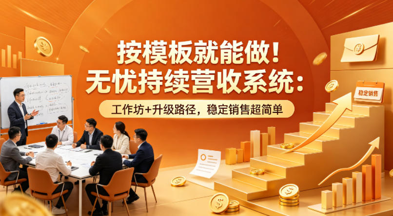 按模板就能做！无忧持续营收系统：工作坊+升级路径，稳定销售超简单【原创双语字幕】-第一资源库