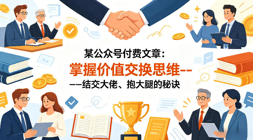 某公众号付费文章：掌握价值交换思维—-结交大佬、抱大腿的秘诀-第一资源库