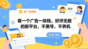 看一个广告一块钱，好评无数的新平台，不黑号，不养机，一部手机一天撸几十，可矩阵【揭秘】-第一资源库