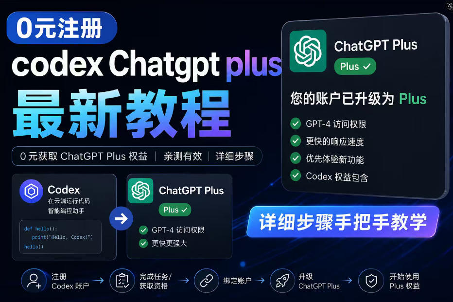 0元全自动注册codex gpt plus最新教程，0元获取GPT Plus权益，手把手详细教学-第一资源库