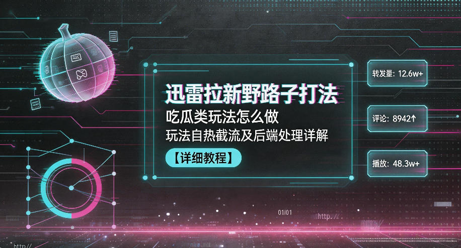 迅雷拉新野路子打法，吃瓜类玩法怎么做，玩法自热截流及后端处理详解-第一资源库