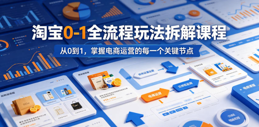 淘宝0-1全流程玩法拆解课程，从0到1，掌握电商运营的每一个关键节点-第一资源库
