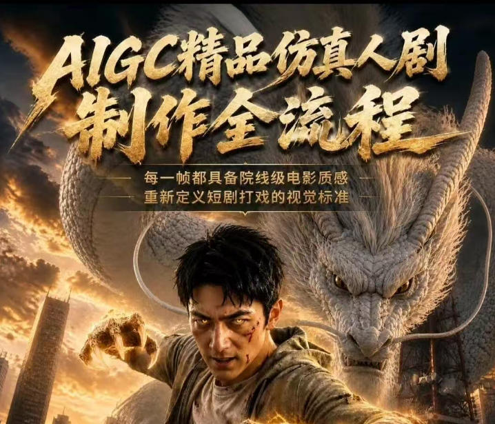 AIGC精品仿真人剧豢龙人全流程制作解析2026，国风仿真人创作+打斗剧情+人设编排，一站式AI短剧入门-第一资源库