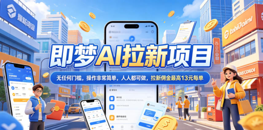 2026年即梦AI拉新项目最新玩法，无任何门槛，操作非常简单，人人都可做，拉新佣金最高13米每单（更新6月24日）-第一资源库