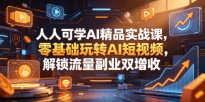 人人可学AI精品实战课，零基础玩转AI短视频，解锁流量副业双增收-第一资源库