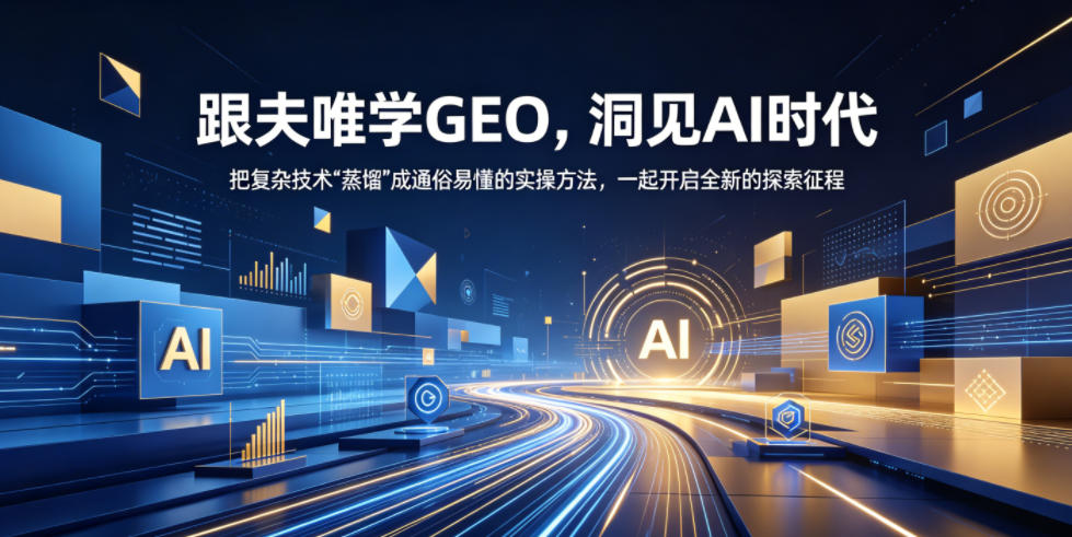 跟夫唯学GEO，洞见AI时代，把复杂技术“蒸馏”成通俗易懂的实操方法，一起开启全新的探索征程-第一资源库