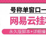 网易云挂机项目云梯挂机计划,永久版脚本+详细操作视频-第一资源库