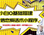 新手0基础搭建微信恋爱话术小程序,一单赚几百【视频教程+小程序源码】-第一资源库