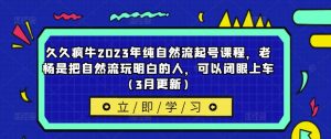 久久疯牛2023年纯自然流起号课程,老杨是把自然流玩明白的人,可以闭眼上车(3月更新)-第一资源库