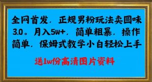 全网首发正规男粉玩法卖圆味3.0,月入5W+,简单粗暴,操作简单,保姆式教学,小白轻松上手-第一资源库