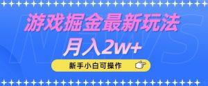 游戏掘金最新玩法月入2w+，新手小白可操作【揭秘】-第一资源库