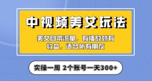 实操一天300+，中视频美女号项目拆解，保姆级教程助力你快速成单！【揭秘】-第一资源库