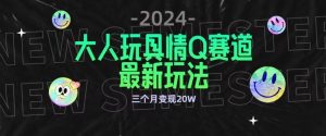 全新大人玩具情Q赛道合规新玩法,公转私域不封号流量多渠道变现,三个月变现20W【揭秘】-第一资源库