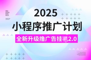 2025小程序推广计划,撸广告挂JI3.0玩法,日均5张【揭秘】-第一资源库