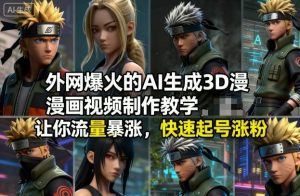 外网爆火的AI生成3D漫画视频制作教学,让你流量暴涨,快速起号涨粉!-第一资源库