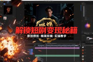 短剧拉新之原创燃剪精简剪辑实操课，解锁短剧变现秘籍-第一资源库