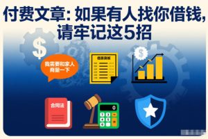 付费文章:如果有人找你借钱,请牢记这5招-第一资源库