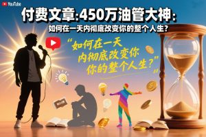 付费文章：450万油管大神：如何在一天内彻底改变你的整个人生？-第一资源库
