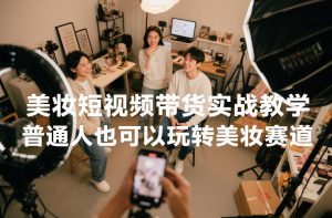 美妆短视频带货实战教学，普通人也可以玩转美妆赛道-第一资源库