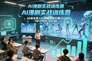 AI漫剧实战训练营,3D商业真人AI短剧漫剧引爆2026,流量红利期已至,入场正当时-第一资源库