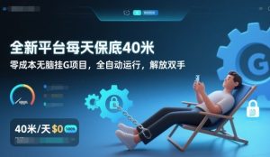 全新平台每天保底40米，零成本无脑挂G项目，全自动运行，解放双手【揭秘】-第一资源库