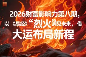 2026财富影响力第八期，以《易经》智慧洞见未来，借“离火”大运布局新程-第一资源库