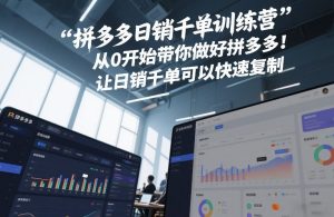 拼多多日销千单训练营,从0开始带你做好拼多多,让日销千单可以快速复制(更新26年3月)-第一资源库
