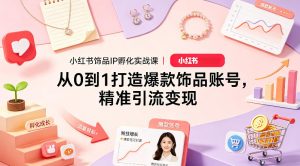 小红书饰品IP孵化实战课｜从0到1打造爆款饰品账号，精准引流变现-第一资源库