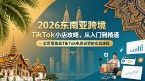 2026东南亚跨境TikTok小店攻略，从入门到精通、全面覆盖TikTok电商运营的实战课程（更新4月）-第一资源库