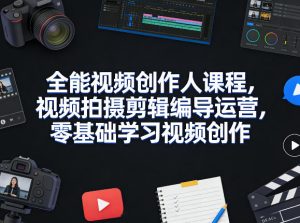 全能视频创作人课程，视频拍摄剪辑编导运营，零基础学习视频创作（更新2026年4月）-第一资源库