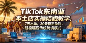 TikTok东南亚本土店实操陪跑教学，7天出单，30天稳定盈利，轻松碾压传统跨境模式-第一资源库