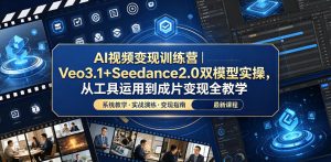 AI视频变现训练营|Veo3.1+Seedance2.0双模型实操,从工具运用到成片变现全教学-第一资源库