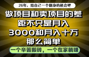 做项目和卖项目不只是月入3K和10W那么简单,一个努力搬砖,一个在家躺賺【揭秘】-第一资源库
