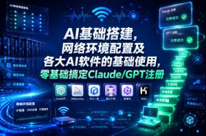 AI基础搭建,网络环境配置及各大AI软件的基础使用,零基础搞定Claude/GPT注册-第一资源库