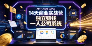 AI×一人公司(OPC)14天商业实战营,用AI帮你搭建一个属于你自己的、能独立賺钱的一人公司系统-第一资源库