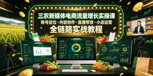 三农新媒体电商流量增长实操课,账号定位・内容创作・直播带货・小店运营,全链路实战教程-第一资源库