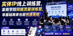实体IP线上训练营,某商学院同城流量训练营,零基础商家也能快速落地-第一资源库