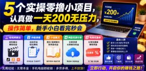 5个实操零撸小项目,认真做一天200无压力,操作简单,新手小白看完秒会【揭秘】-第一资源库