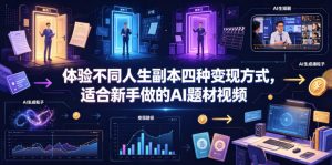 体验不同人生副本四种变现方式,适合新手做的AI题材视频-第一资源库