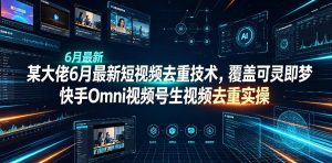 某大佬6月最新短视频去重技术，覆盖可灵即梦快手Omni视频号生视频去重实操-第一资源库